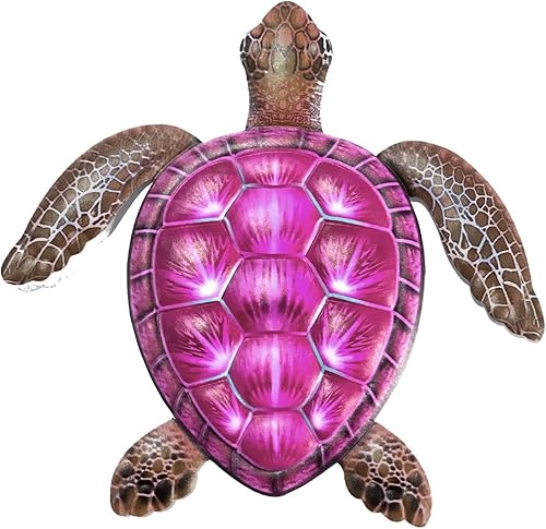 Surakey Decoración de pared de tortuga marina de metal, decoración de pared de tortuga marina, adorno colgante de animales para el hogar,