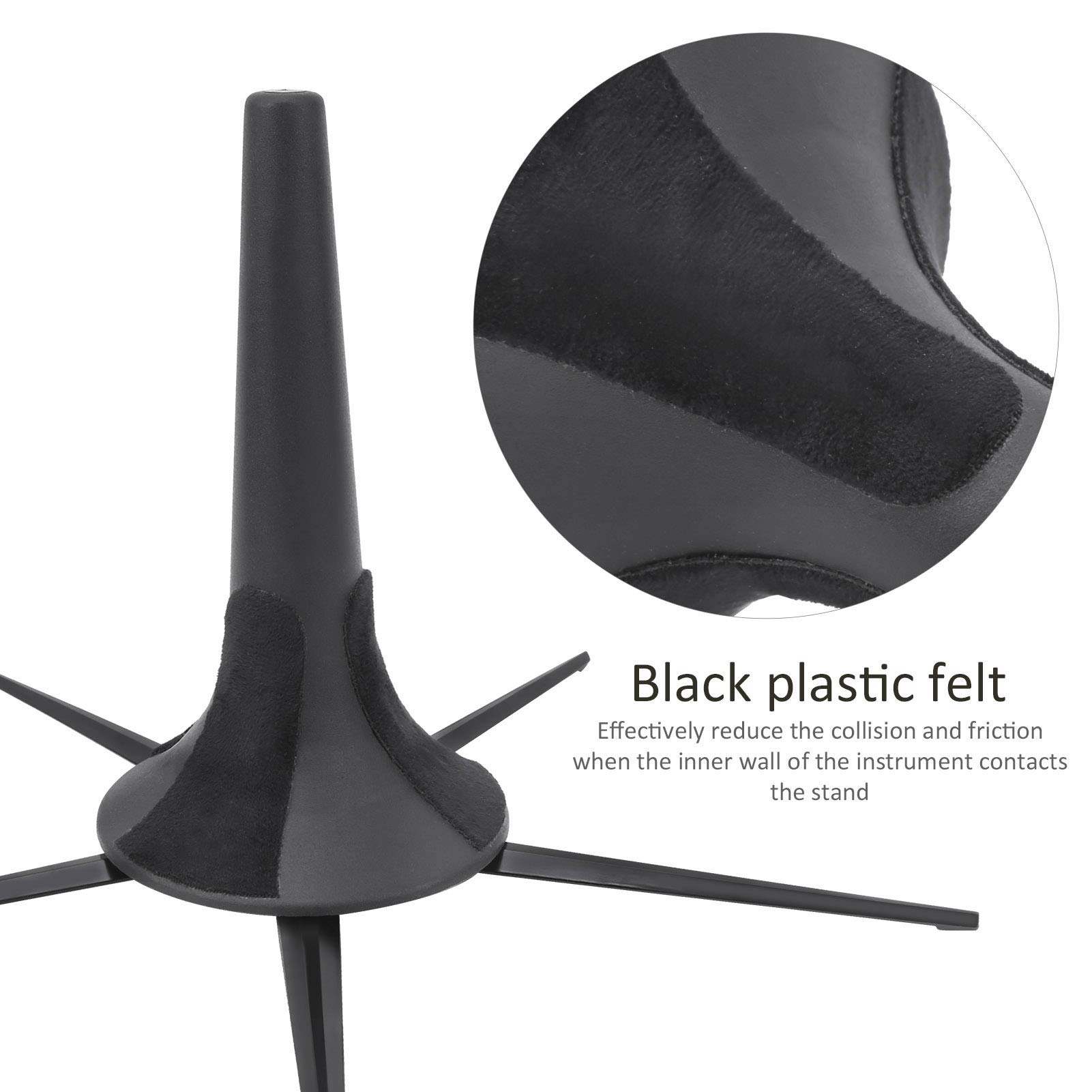 Supporto per Tromba Stand Trompette Portatile Pieghevole a 5 Gambe con Viti Rotanti per la Protezione della Tromba