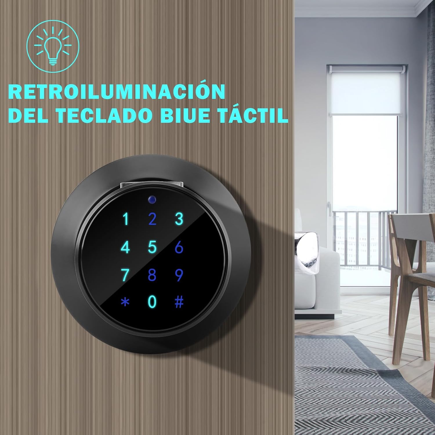FITNATE Smart Door Knob, Electronic Knob, Smart Door Knob, APP Control, Bluetooth, Fingerprint, Security Guard for Home, Hotel, Office, Black