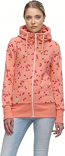 NESKA Cherry - Sudadera con capucha para mujer, con cremallera, cuello alto