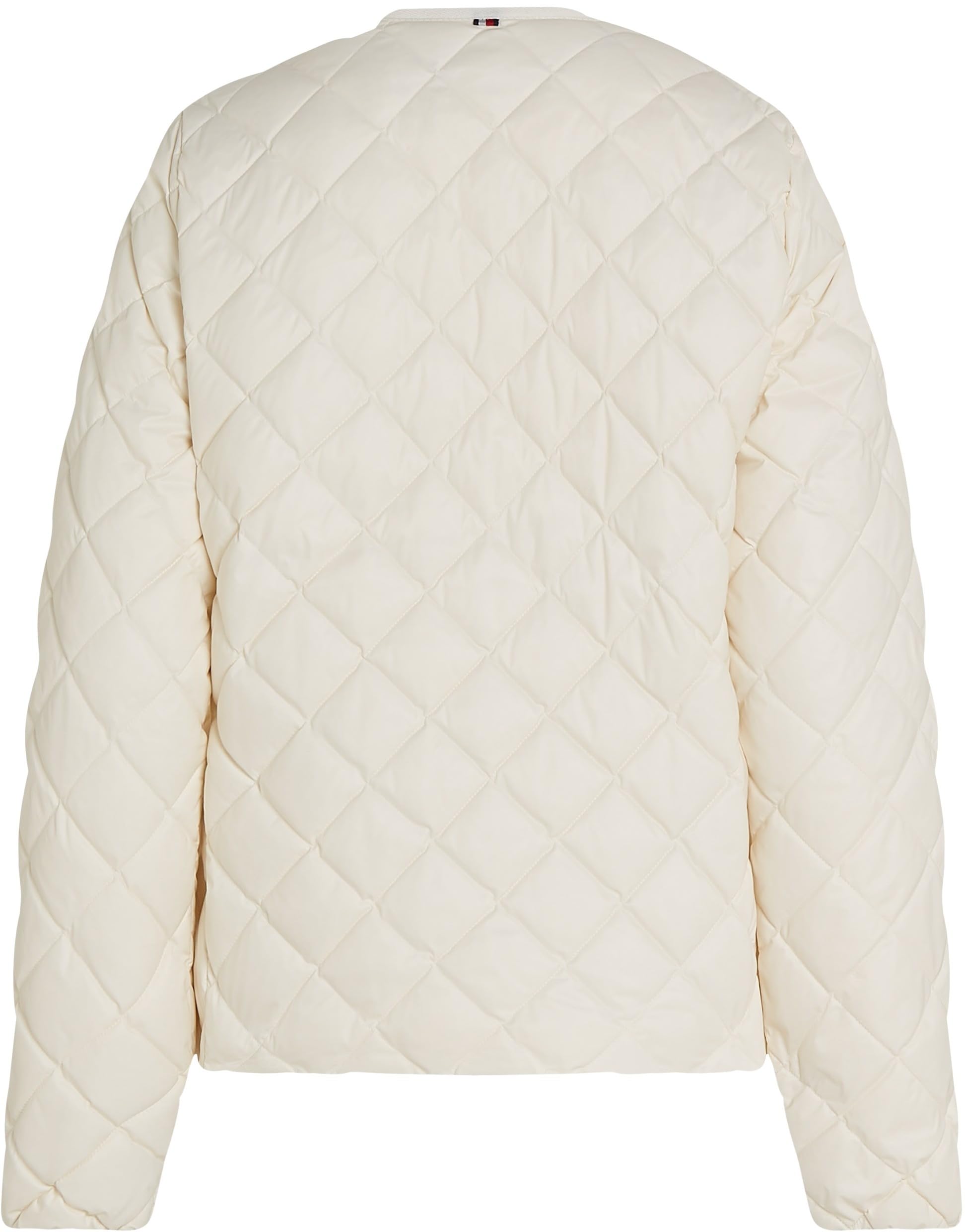 Tommy Hilfiger Donna Giacca Imbottita Quilted Collarless con Chiusura con Bottoni