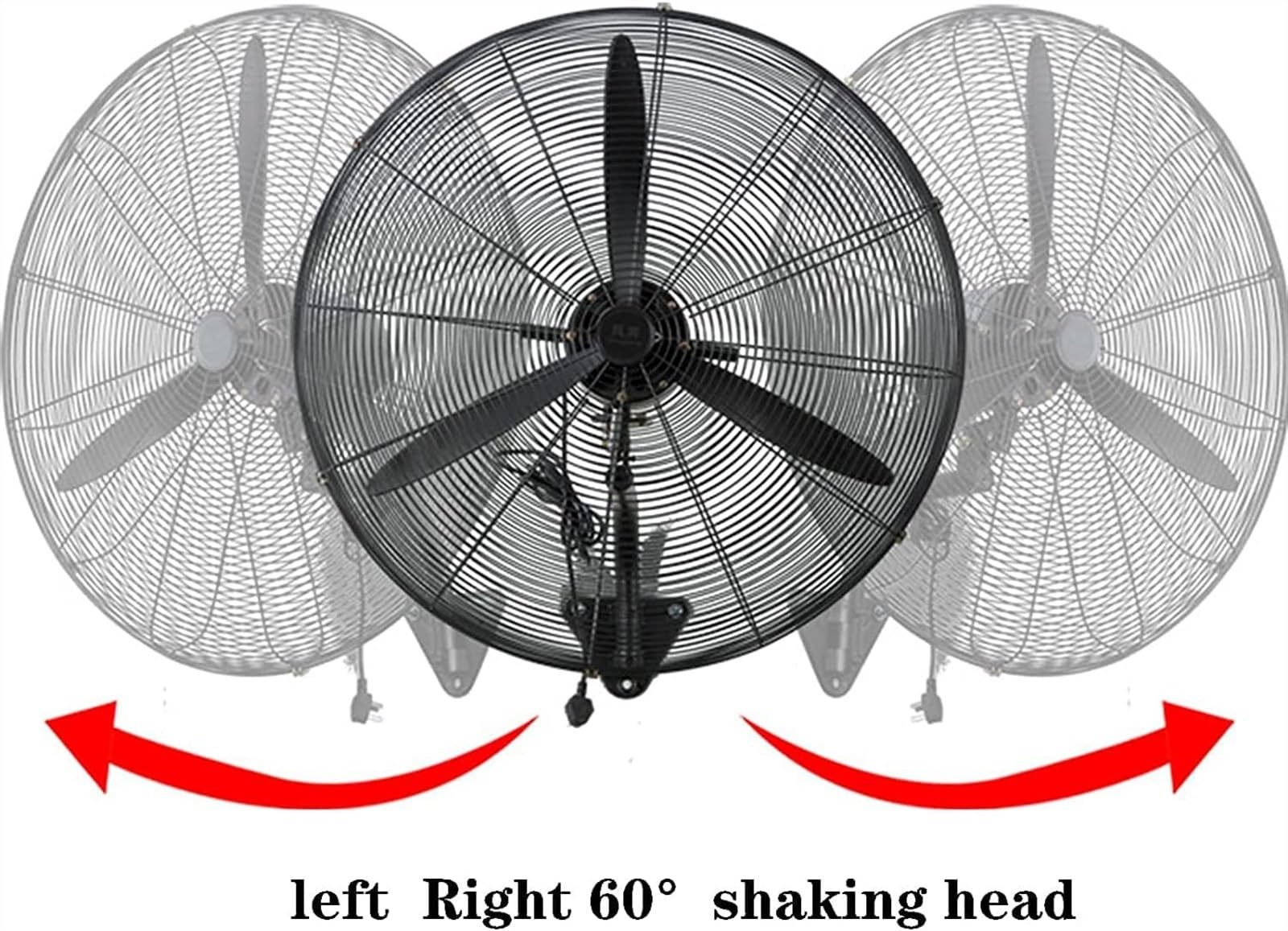 Ventilatore oscillante da parete, 56 cm, in metallo, per casa, ufficio, raffreddamento industriale, estate