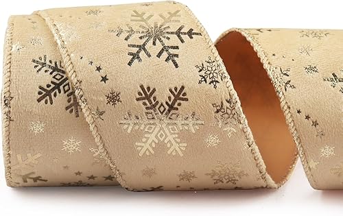 Miniatura 1 de Glodecart 2 rollos de cinta de Navidad para lazos de corona, regalos, cinta de terciopelo rojo y verde para envolver regalos, suministros de fiesta,