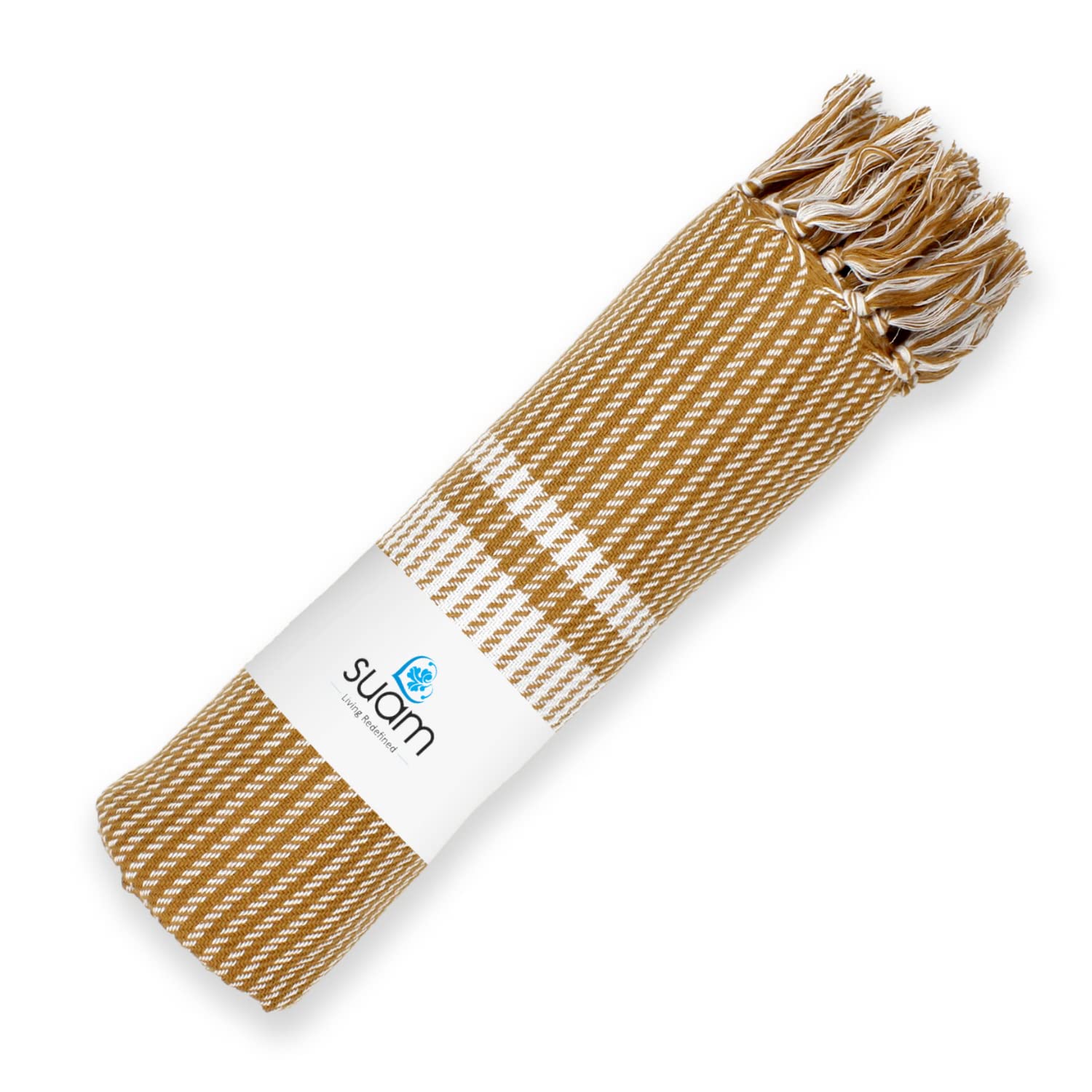 Suam Poppy Cotton Towel (Mustard Yellow) | Pure Cotton | Lightweight, Quick Dry | Luxury Towel for Bath, Beach, and Gym | Soft Towel | Standard Size