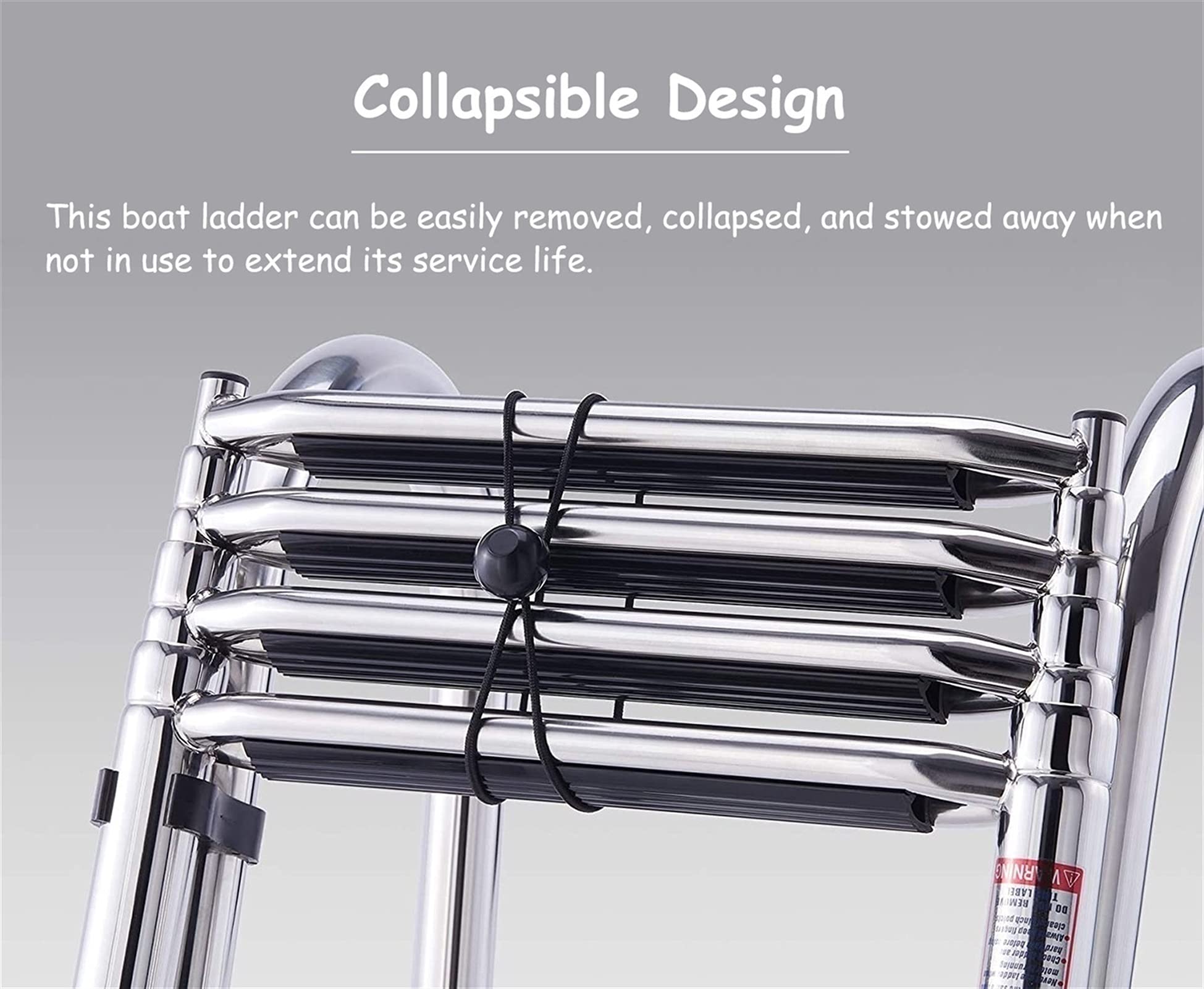 Échelles de Bateau Ponton Pliables en 4 marches, échelles de Pont de Bain télescopiques en Acier Inoxydable, Support d'entrée arrière, avec Main Courante et marches Extra Larges