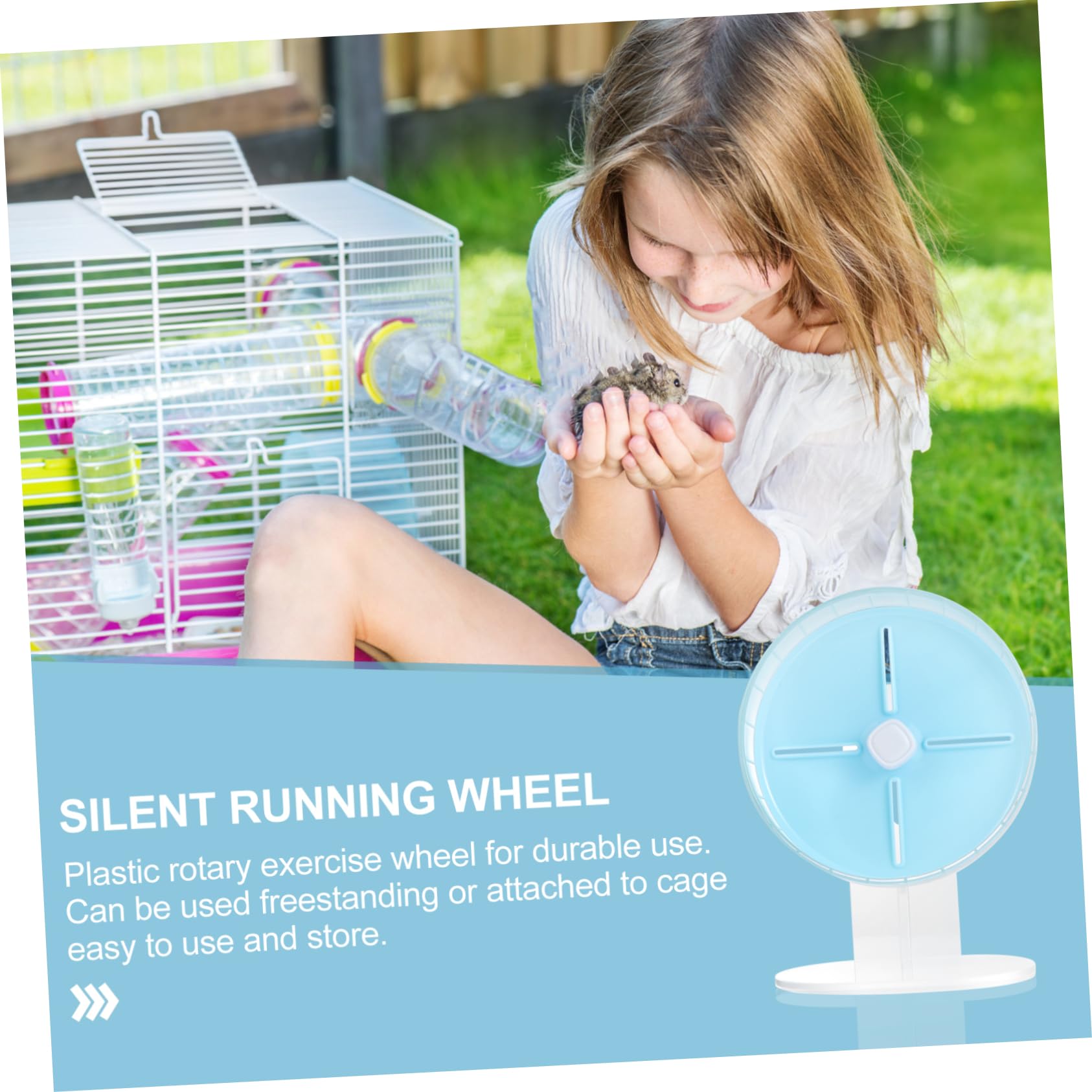 Jouet Dexercice De 20 Cm avec Support Et Roue De Jogging Silencieuse pour Animaux De Compagnie Hamster Écureuil Souris