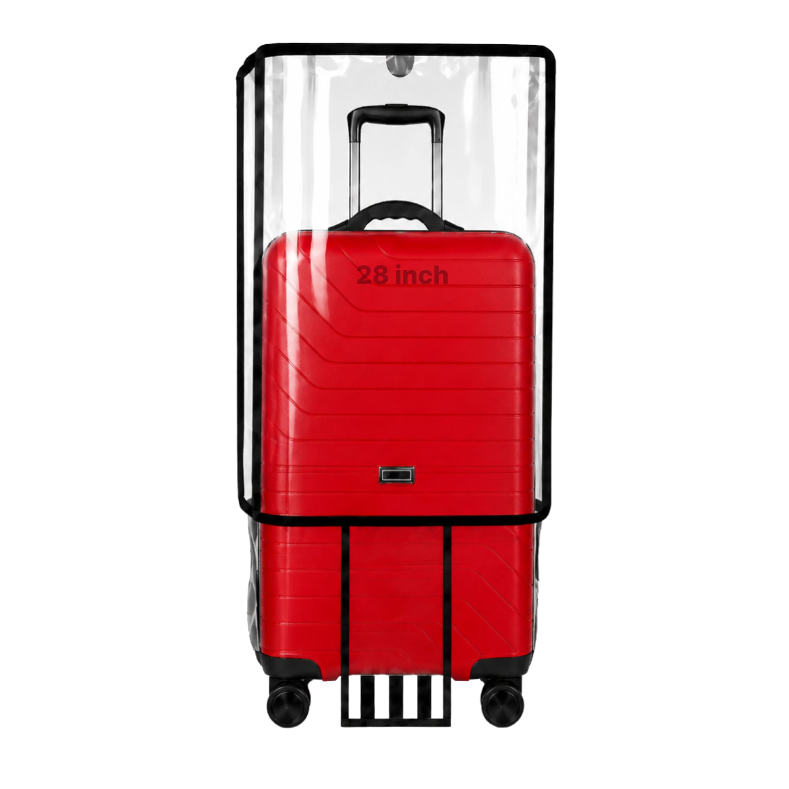 Trolley Bag Cover 28 Inch | Waterproof Dustproof PVC Suitcase Protector with Zipper | Transparent Luggage Cover for Large Trolley Bags | Travel Baggage Protector