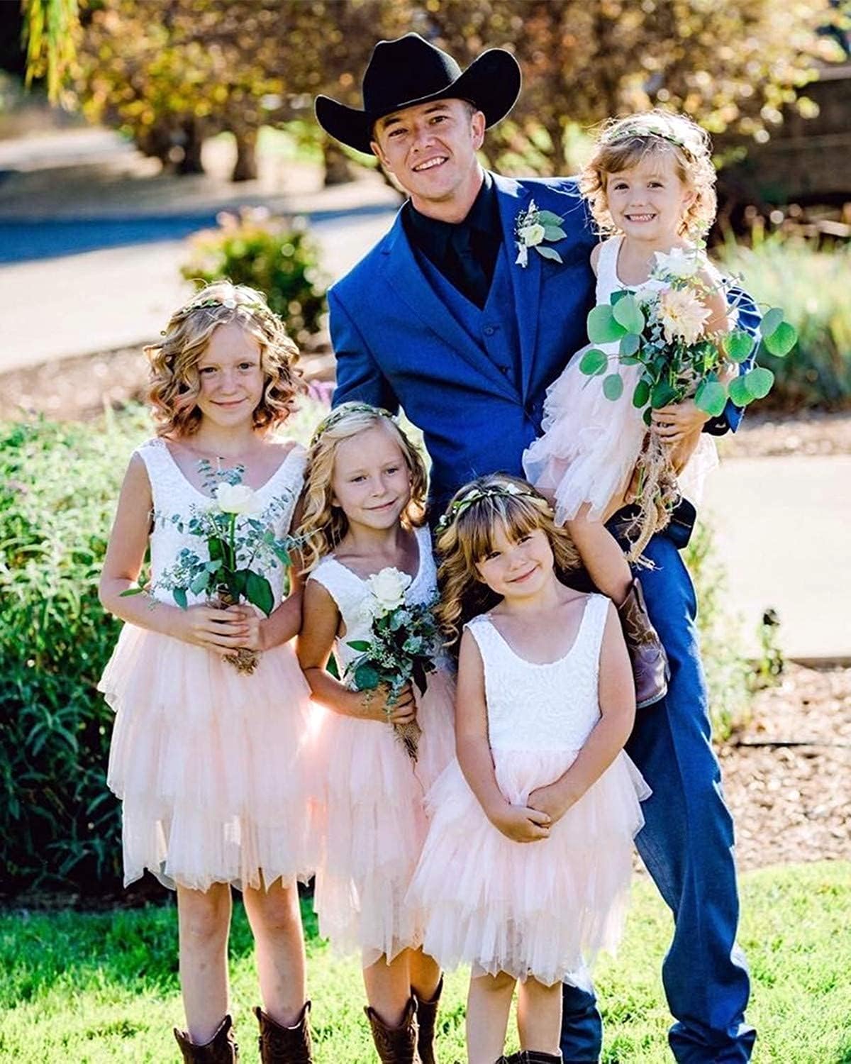 Topmaker Backless A-line Lace Back Flower Girl Dress