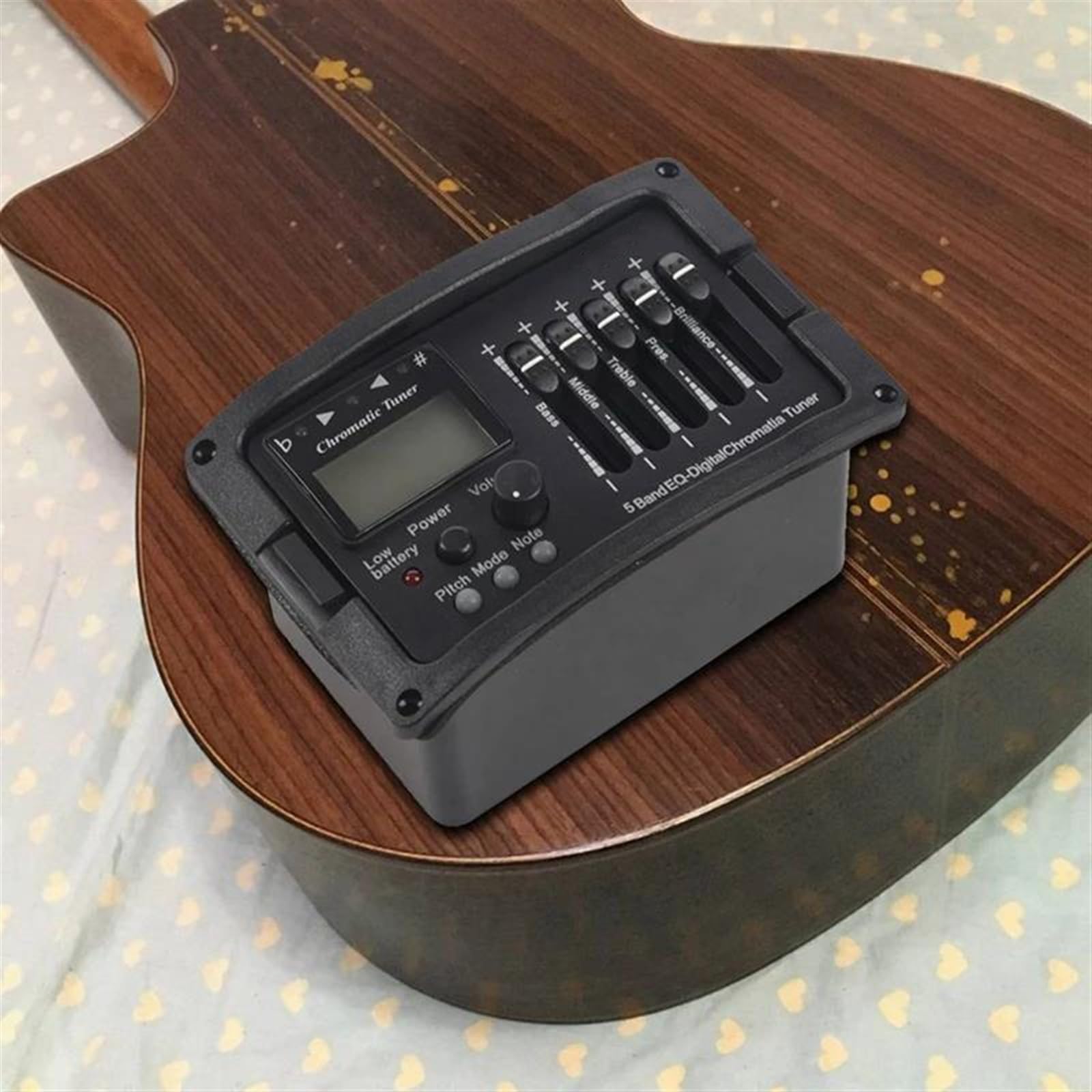 Pickup per strumenti ad arco Equalizzatore Preamplificatore EQ 2X 5 Bande Amplificatore Per Chitarra Acustica Classica Sintonizzatore Miscela Digitale Pickup Piezoelettrico