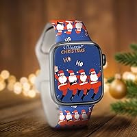 Vista 109 de Christmas Gift Compatible with Christmas Apple Watch Bands for Women 49mm 46mm 45mm 44mm 42mm, Soft Silicone Santa Claus for Apple Watch Ultra 3