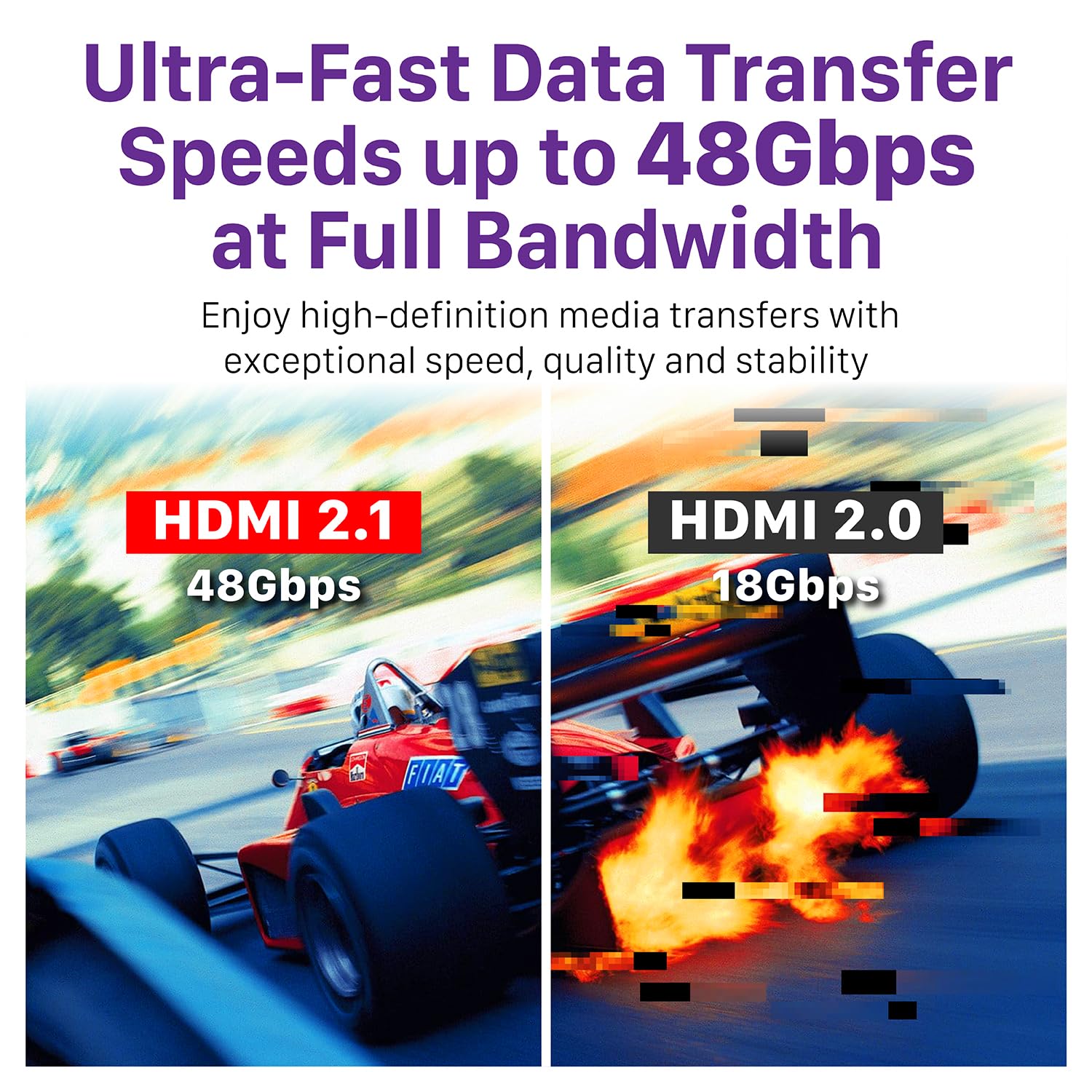 Fosmon 5-portowy przełącznik HDMI 8K z pilotem, obsługa 8K@60Hz 4K@120Hz High Speed 48Gbps, Switch HDMI 2.1 5 wejść 1 wyjście Splitter Hub kompatybilny z PS5 Xbox Apple TV DVD laptopem PC monitorem