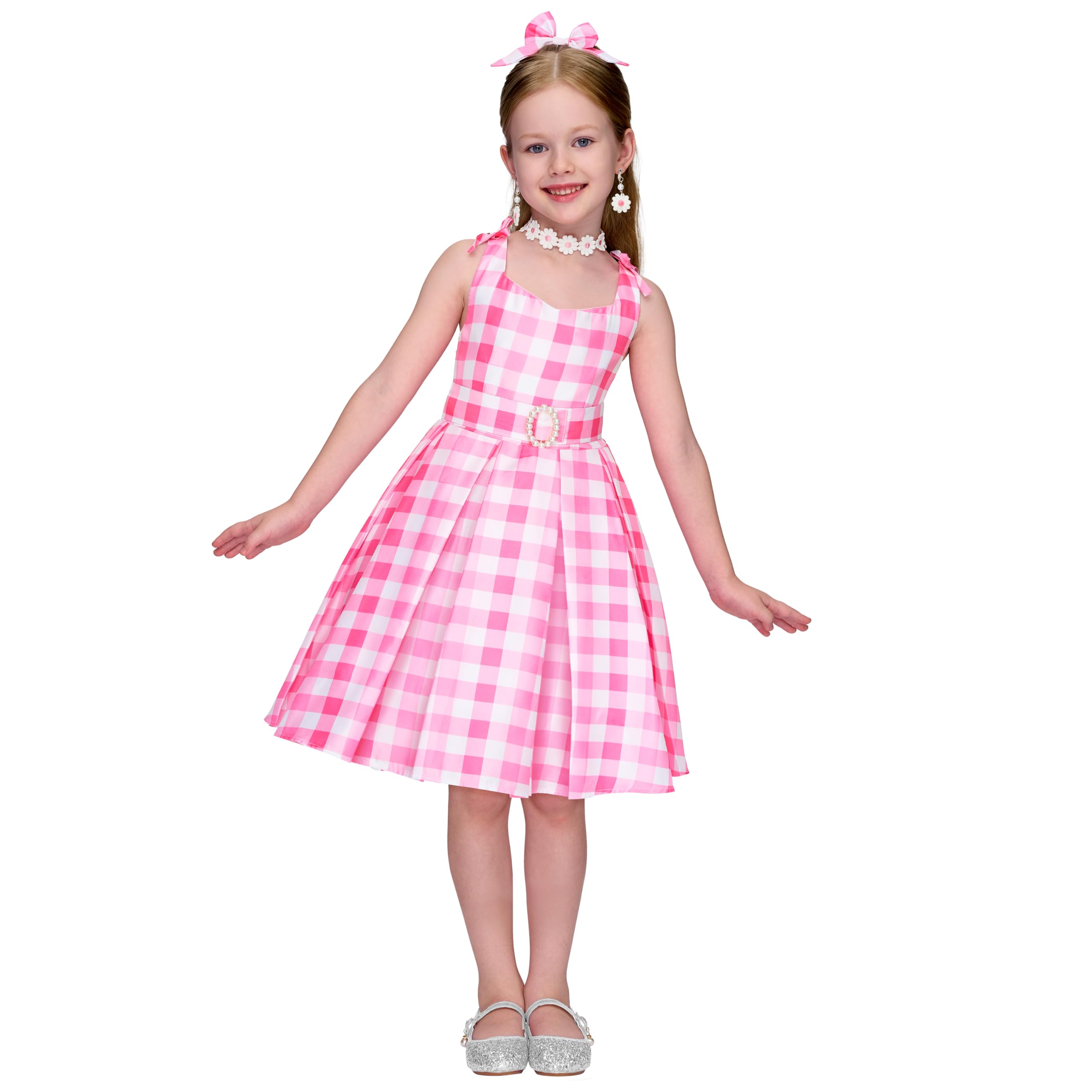 Spooktacular Creations Costume di Halloween per ragazze, costume scozzese rosa, vestito da bambola rosa per giochi di ruolo per feste di Halloween per ragazze (piccolo (5-7 anni))