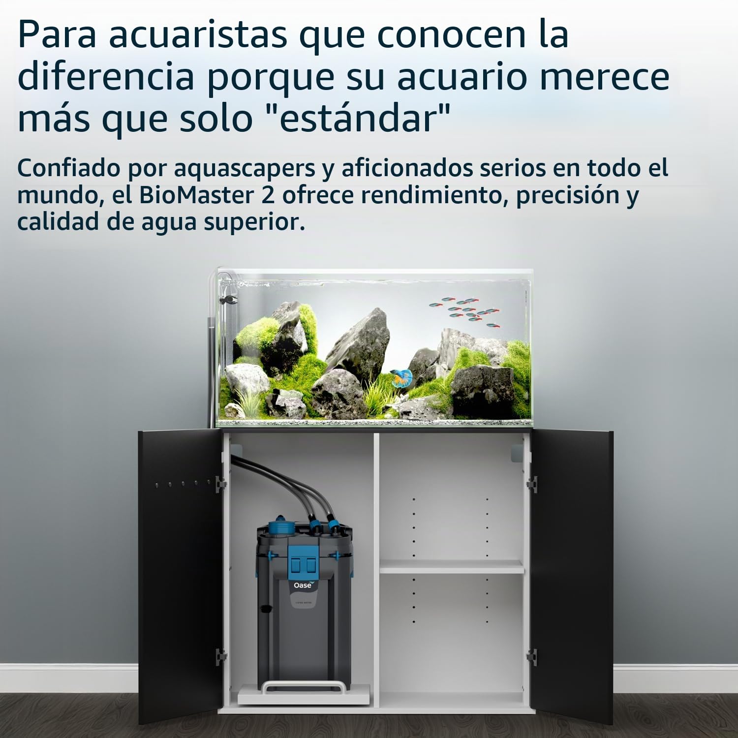OASE BioMaster 2 250 - Filtro de recipiente para acuarios, filtro externo para acuario con prefiltro EasyClean, rendimiento silencioso, agua dulce y salada, hasta 70 galones