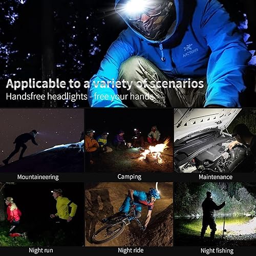 Miniatura 9 de DARKBEAM COB Linterna Frontal Reflector Recargable por USB con Luz Roja, 2000 Lúmenes Faro LED - Mantenimiento del Automóvil y Construcción Nocturna