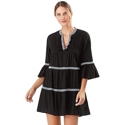 Tommy Bahama Cotton Clip Embellished Tier Dress Women