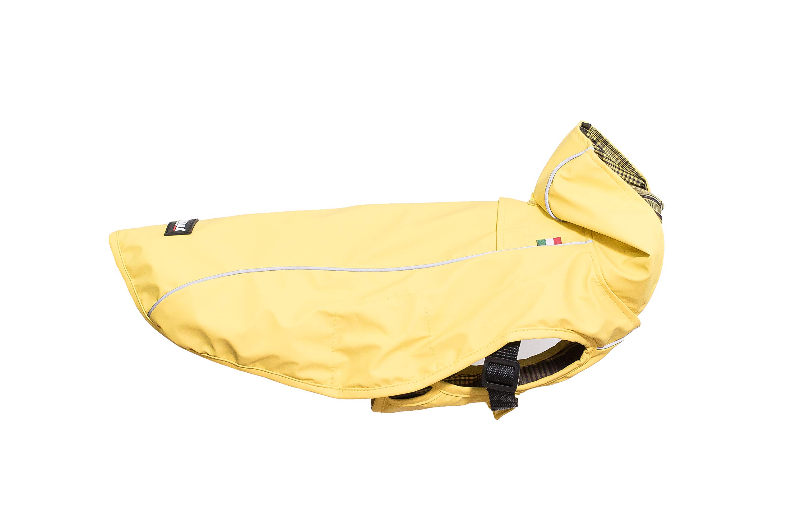 CHIARA Scotty Regenjacke mit Geschirr CHJ-Y1811YE-M-CHIARA-Regenmantel, Regencape (Größe: M, Material: 100% Polyester, sportlich, wasserdicht, innen liegendes Geschirr), Gelb