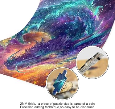 Jigsaw Puzzle 1000 Piece, Dragon Head Galaxy Educational Intellectual Decompression Puzzle Game Jigsaw Puzzle for Adult Active Thinking Party Entertainment, Family Games