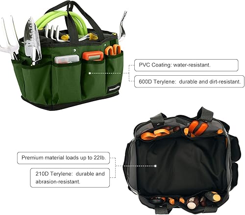 Miniatura 5 de Bolsa de mano de jardinería de 14 pulgadas y tijeras florales Housolution de acero premium, tijeras de podar de jardín de acero de primera calidad,