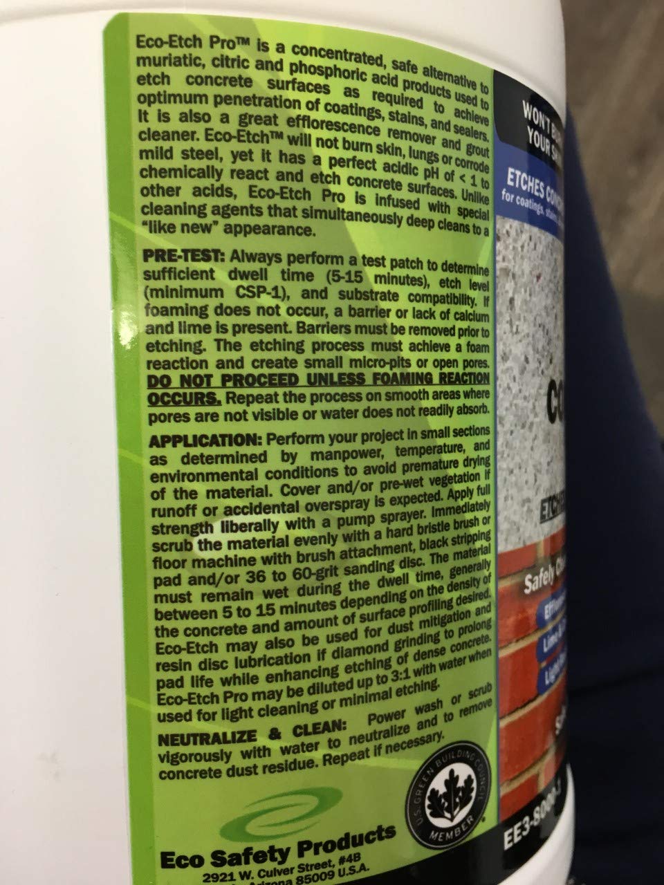 EcoEtch Pro Concrete Etcher, Concrete Cleaner, Efflorescence Remover