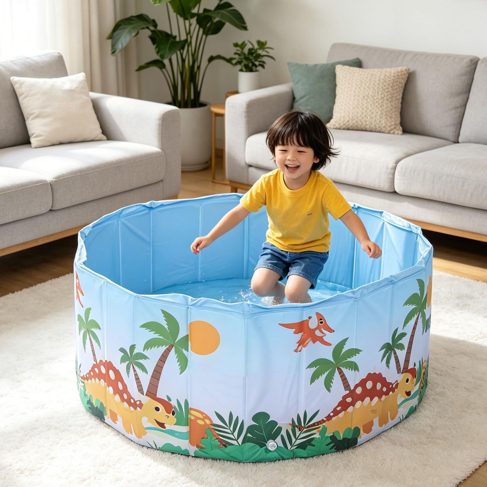 Diyeeni Piscina Plegable para Niños, Alberca de PVC Sin Inflar, para