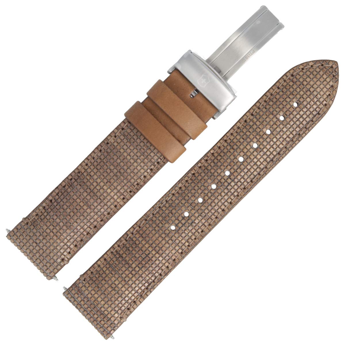 Victorinox Uhrenarmband 21 mm Leder Braun Muster - 5811