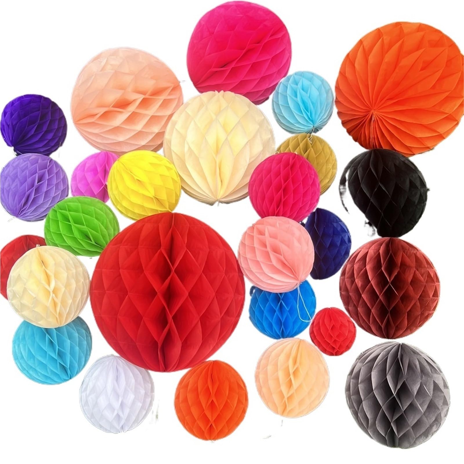 Pompons Deko 10Pcs Honeycomb Ball Hochzeit Zimmer Spalte Hintergrund Dekoration Haus(Rose red,25CM)