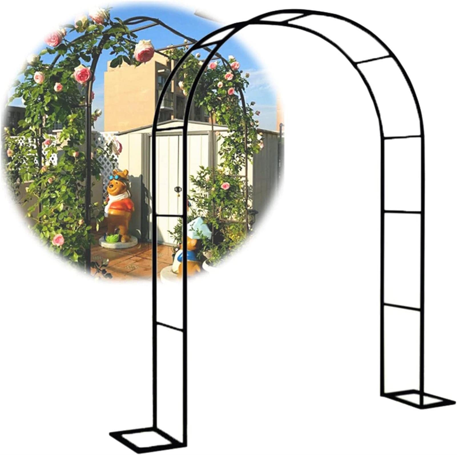 Arco Da Giardino 120x220cm 180x220cm 240x220cm Arco In Metallo Per Rose Rampicanti, Arco Di Nozze Arco Pergolato Da Giardino Con Base, Resistente,300x220x40CM