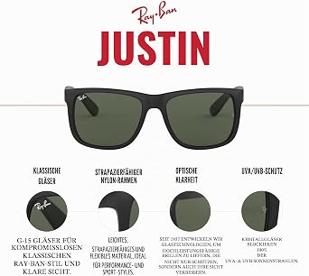 Ray Ban Sonnenbrille Justin RB 4165 856/11 rot