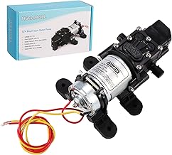 HSEAMALL DC 12V pompe à eau à membrane haute pression, pompe de pulvérisateur électrique auto-amorçante avec interrupteur de pression 100PSI 4L/Min pour RV caravane bateau nettoyage