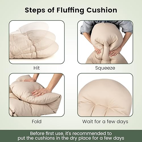 Miniatura 6 de Giantex Adirondack - Juego de 2 cojines para sillas mecedoras con respaldo alto de 49 x 23 pulgadas, con correas de fijación, duraderos y