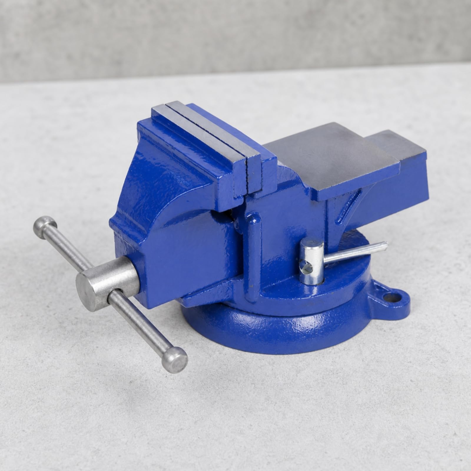 Colcolo Tornillo de con Base Giratoria Bloqueable y Placas de Mordaza de Acero Sujeción Firme y Superficie Plana Adecuado para Carpintería Metal y Mantenimiento, 4 Pulgadas