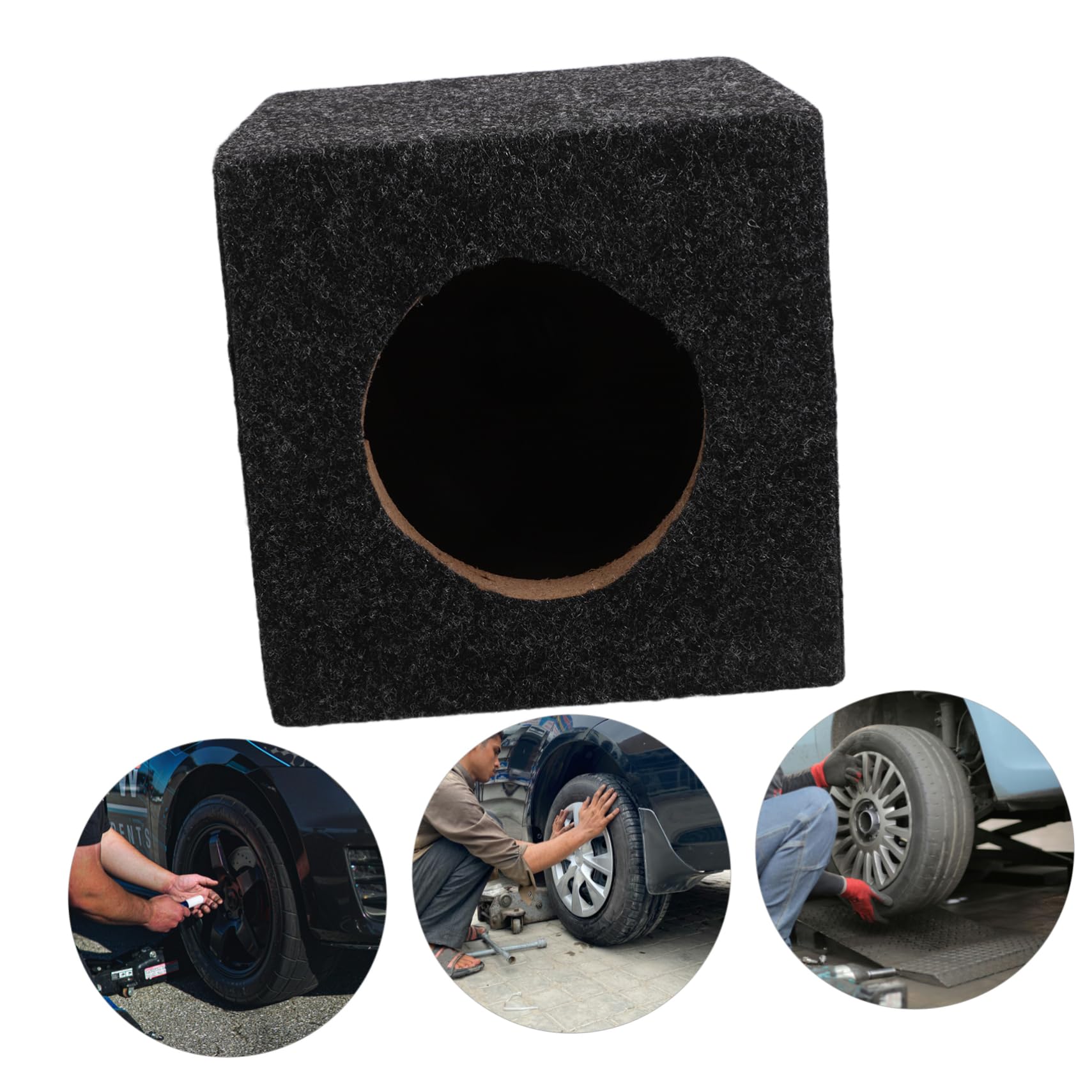 GANAZONO Caja de Subwoofer Cuadrada de Madera para Automóvil Diseño Pequeño y Fácil de Usar, Mejora el Rendimiento de Audio en Vehículo y Hogar