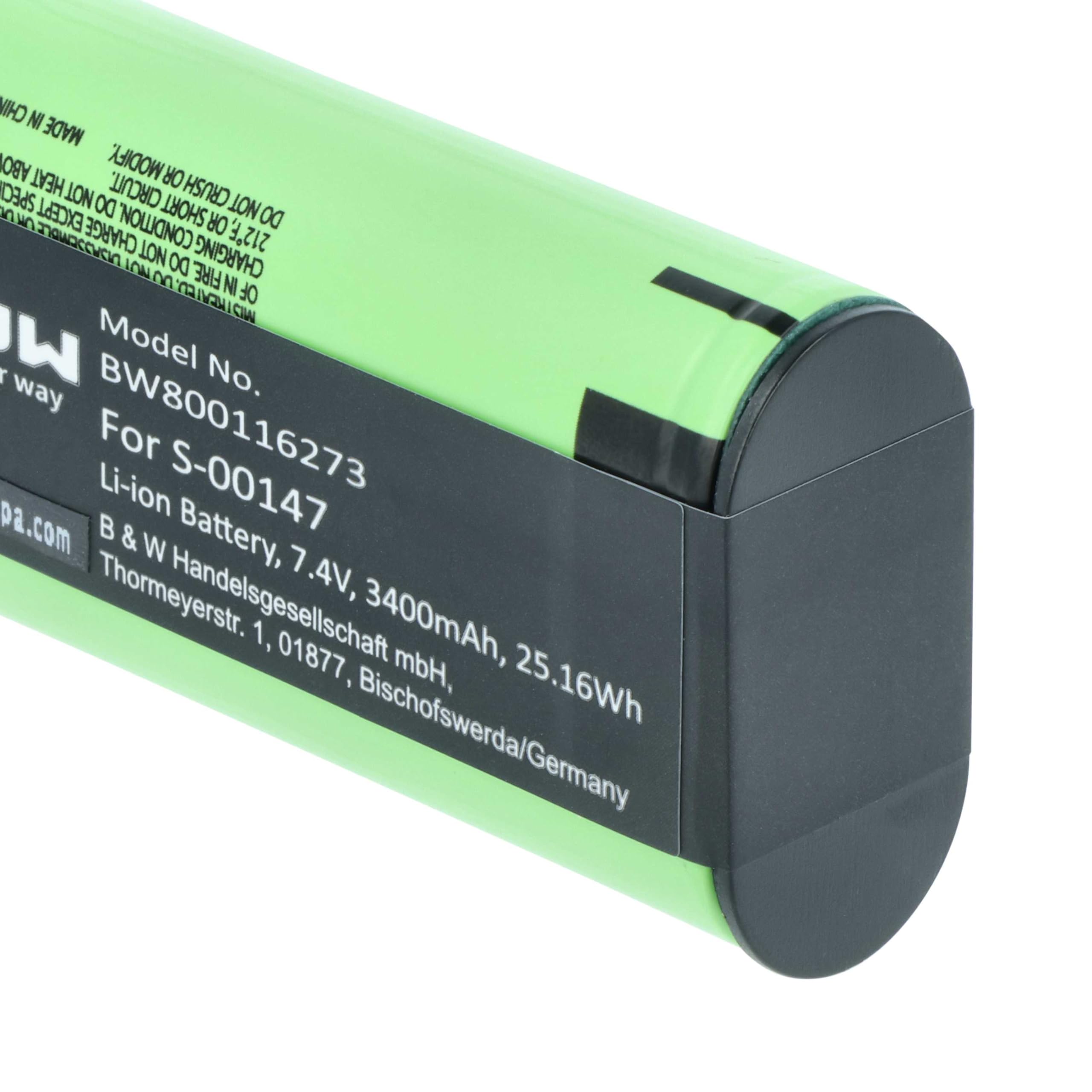 vhbw batteria compatibile con Logitech Ultimate Ears UE MegaBoom S-00147 casse, altoparlanti, speaker (3400mAh, 7,4V, Li-Ion) - Sostituisce 533-000116, 533-000138