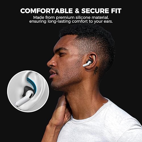 Miniatura 5 de AhaStyle Ear Hooks for AirPods 4th Generation (2024) 【Added Storage Pouch】 3 Pairs S/M/L Anti-Slip Ear Covers Silicone Accessories Compatible with