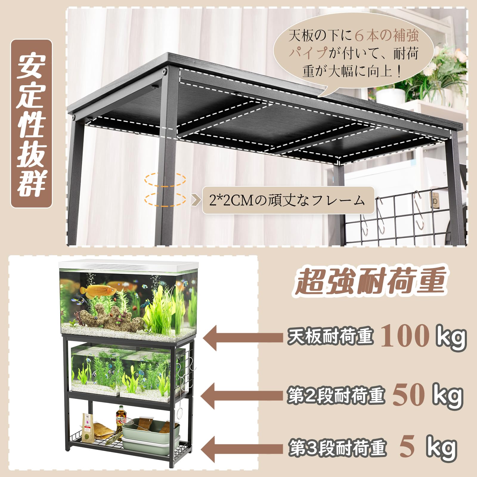 Amazon.co.jp: DEWEL 水槽台 幅65×奥行30×高さ65cm 総耐荷重約155kg