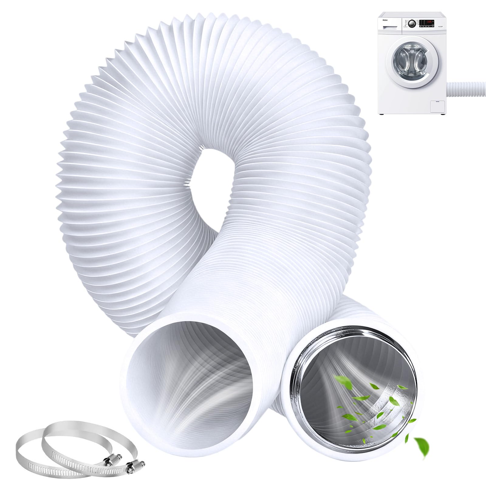 5M Aluminium Flexible Ventilation Air Ducting - Ø100mm (4 Inch) Heat Resistant Vent Hose Pipe for Tumble Dryer, Hydroponics, Extractor Fan, Kitchen (16FT)