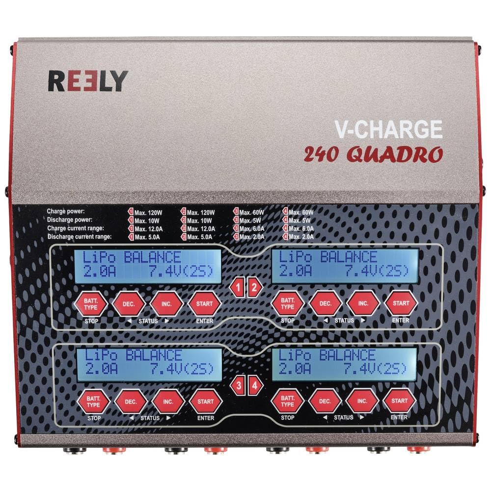 Reely V-Charge 240 Quadro Modellbau-Multifunktionsladegerät 12 V, 230 V 12 A LiPo, LiIon, LiFePO, LiHV, NiCd, NiMH, Ble