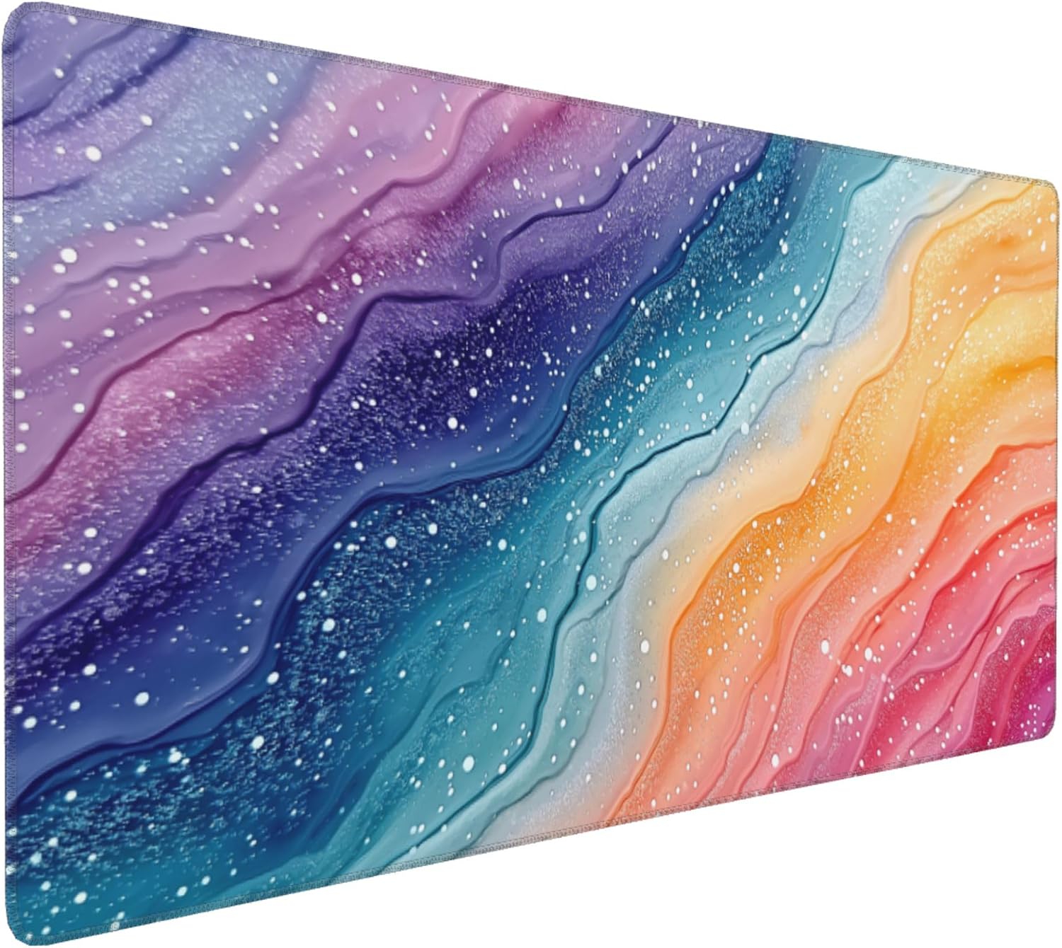 XXL Extended Gaming Mouse Pad, Rainbow Abstract Design, Soft Cloth Ultra Smooth Surface, Non-Slip Rubber Base,Office Computer Accessories, 35.4 x 15.7 Inches