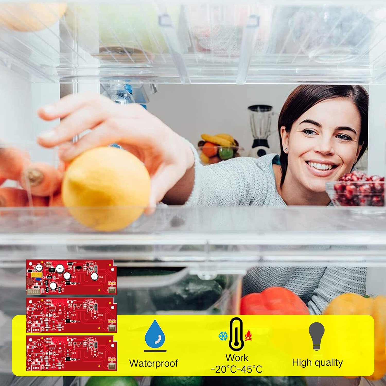 NEW 1 PCS W10515058 and 2 PCS W10515057 LED Light Set Compatible with Whirlpool Kenmore Maytag freezer refrigerator, Replaces WPW10515058, W10522611, AP6022533 PS11755866, WPW10515057, Red 3 Pack