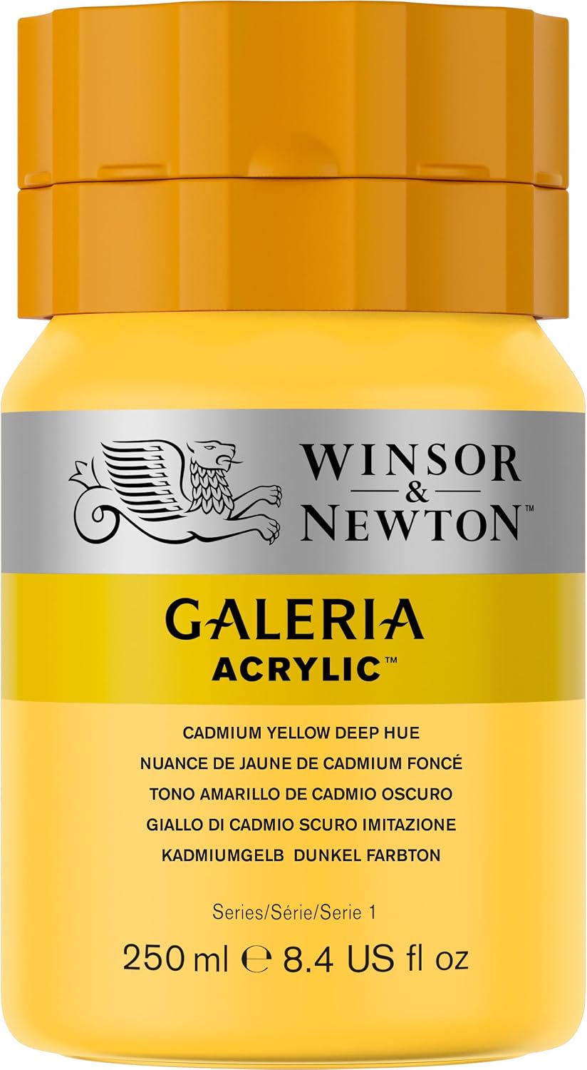Winsor & Newton Galeria Acrylic Color, 250ml (8.4-oz) bottle, Cadmium Yellow Deep Hue