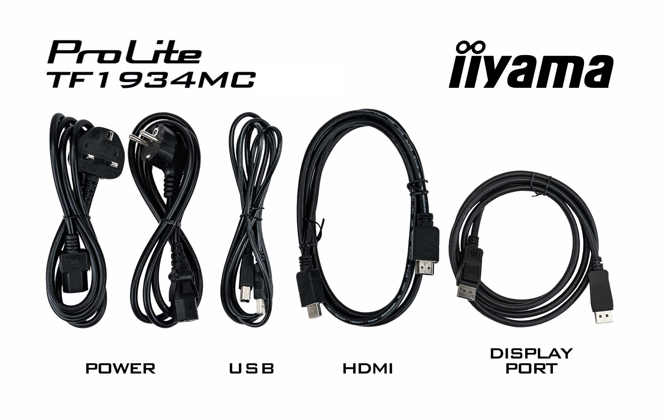 IIYAMA Prolite TF1934MC-B7X Monitor pantalla táctil 48,3 cm (19") 1280 x 1024 Pixeles Multi-Touch Negro