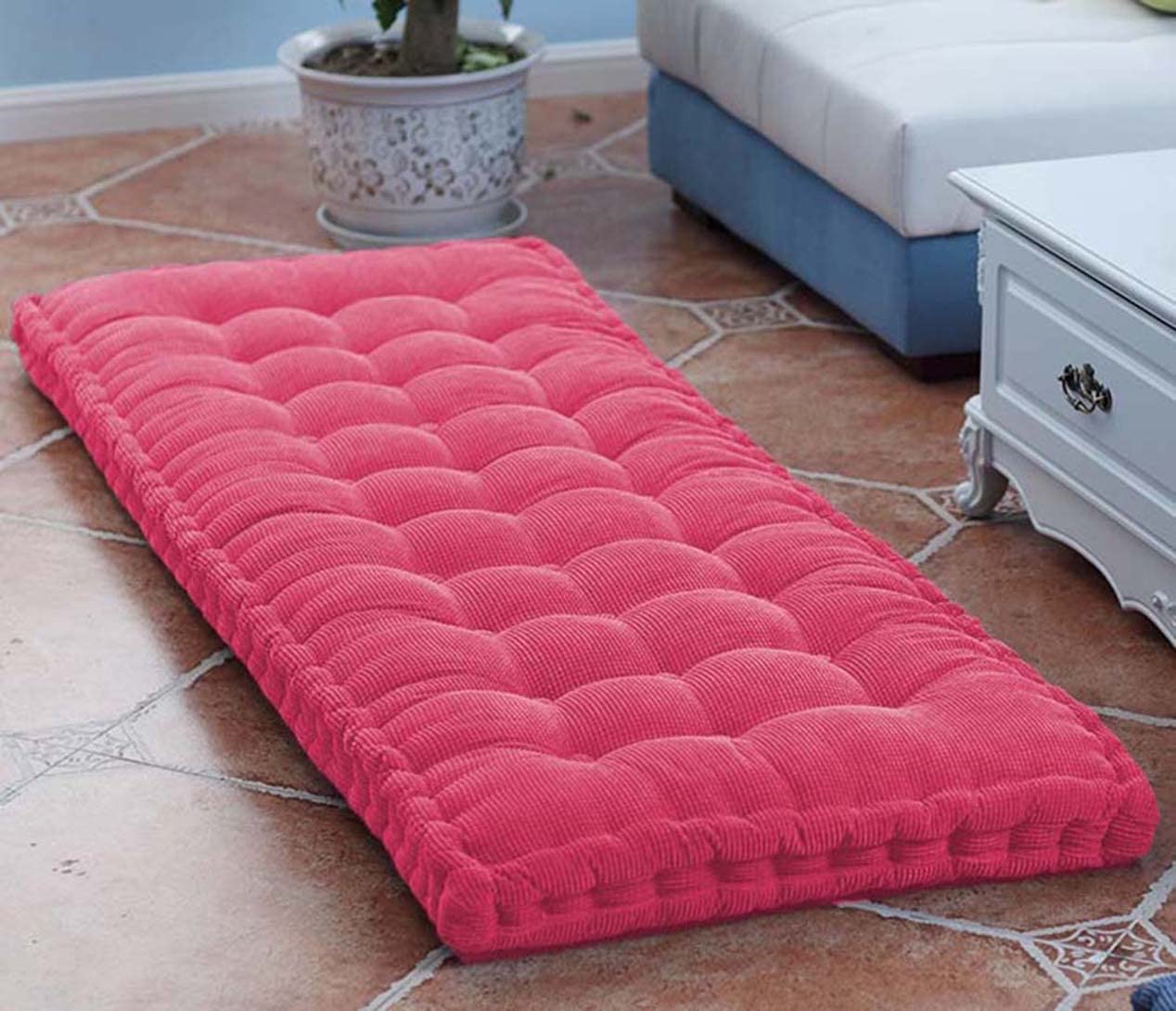 Ggoty Rose 10Cm Thick Bench Cushion Pad 2/3 Seater,100Cm/120Cm Soft Bench Cushions Cotton Chair Pad For Garden Patio Dining Sofa Swing (100X30cm,)