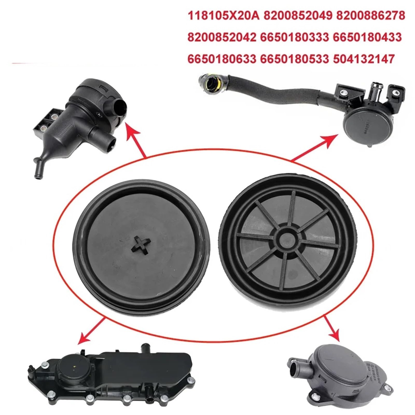 Idéal pour Chevrolet adapté pour Captiva Epica Lacetti Optra adapté pour Opel Antara C100 C140 V250 J200 96440314 4805086 Crankcase Ventilation System PCV System Oil(Valve Cover x 1)