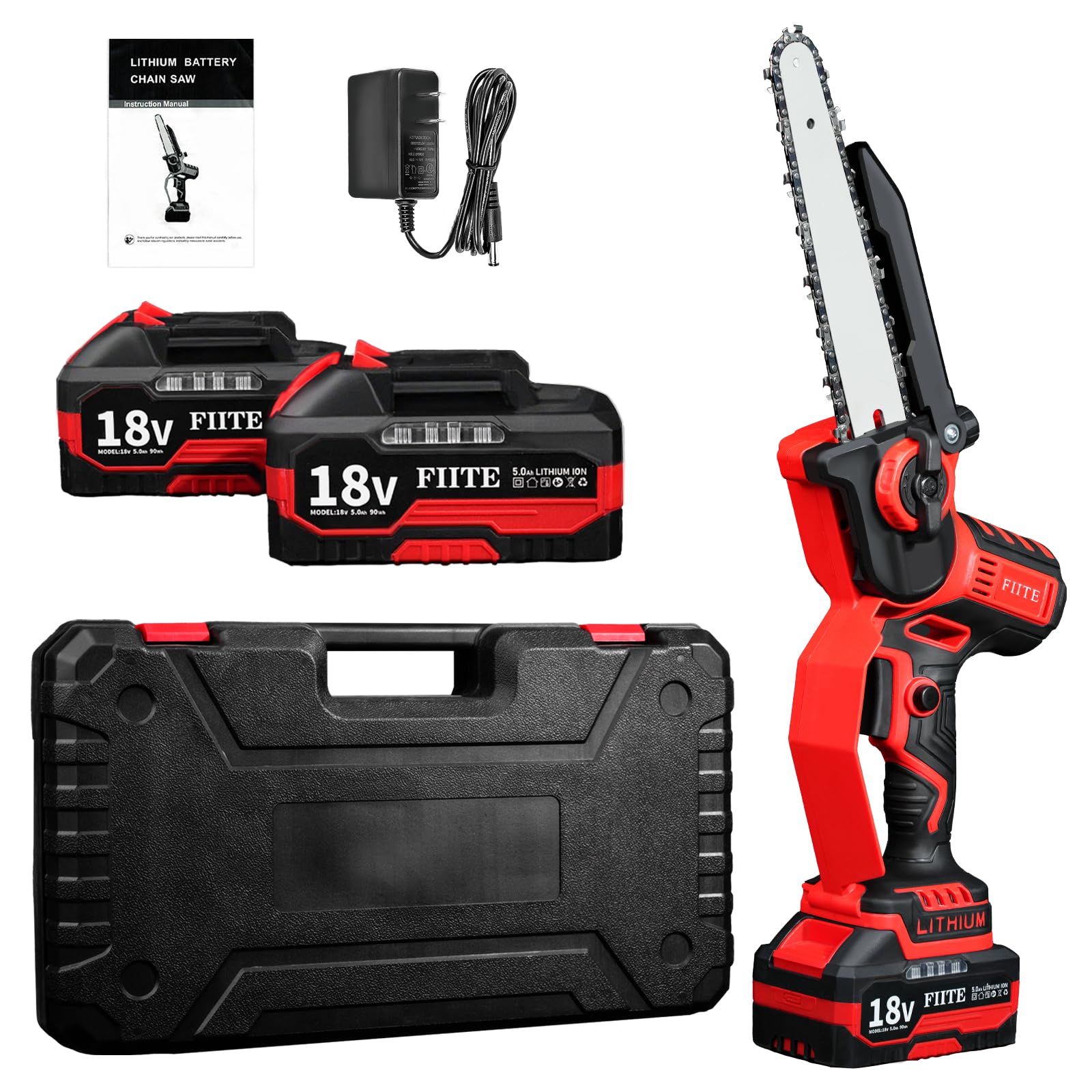 21V Cordless Chain Saw, 8-Inch Electric Chain Saw, chainsaw for firewood Handheld Electric Power Chain Saw with 2 Batteries, for Tree Trimming Wood Cutting, Best Gifts for Dad, Husband