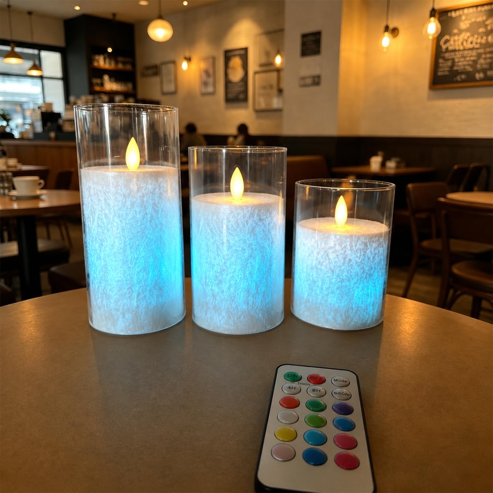 Candele senza fiamma, funzionamento a batteria, candele tremolanti senza fiamma, 3D tremolante FlameTimer e telecomando, sicure per matrimoni, casa, feste, decorazione JL-D003