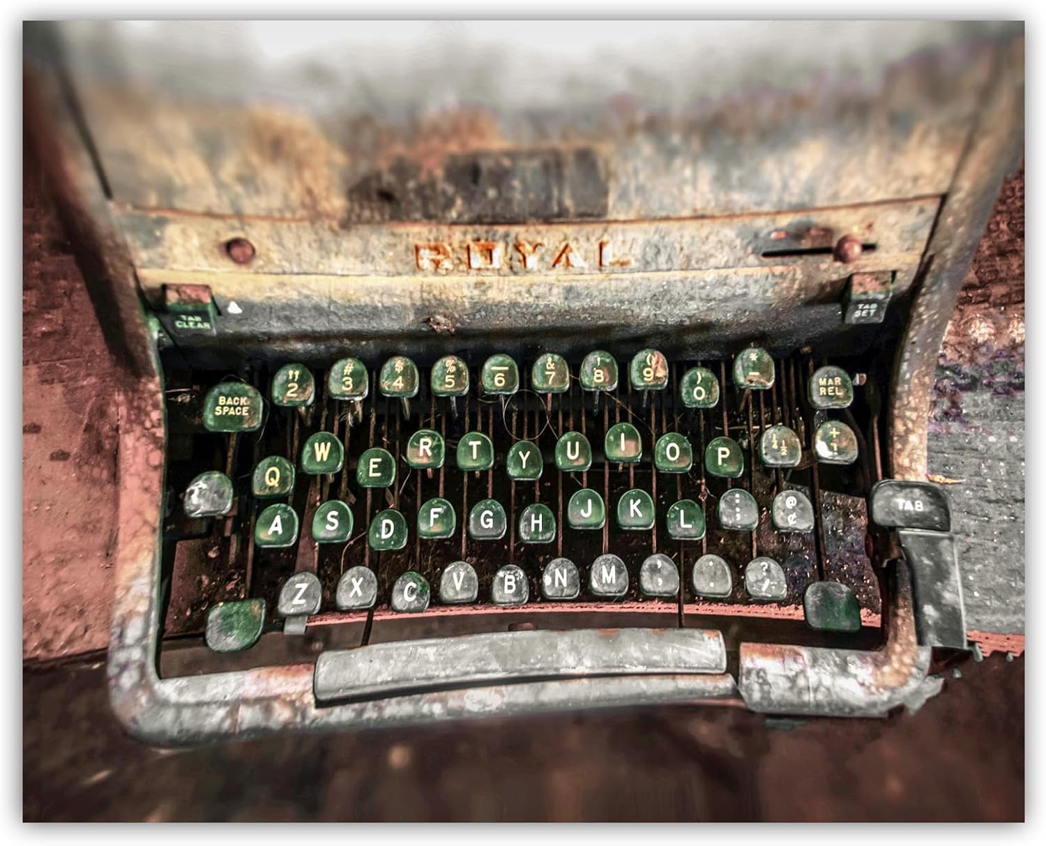 Surreal Typewriter Art Print as Gift for Author in Framed Photograph