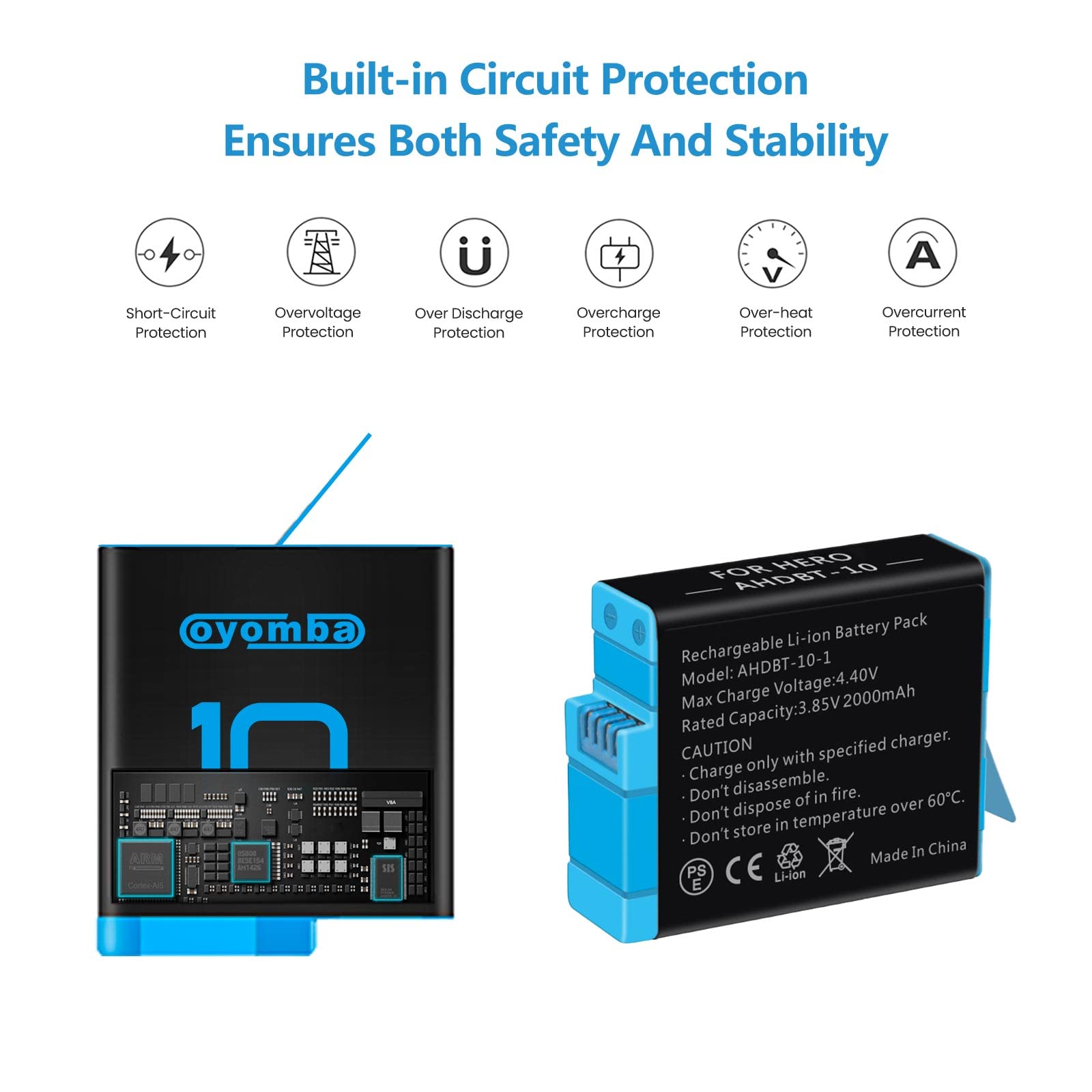 2000mAh Batterie Hero 10/9 de Rechange pour Gopro Hero 9 Black, GoPro Hero 10 Black et Chargeur de Stockage Fermé à 3 Canaux (Entièrement Compatible avec Les Accessoires Officiels GoPro 9/10)