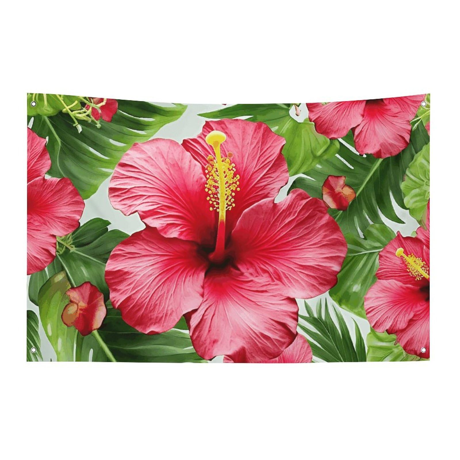 Welcome Banner Hibiscus Flower Party Flag Photography Backdrop Background Flags Decoration Birthday Party Wall Decor Sign Photo Props Flag Banner for