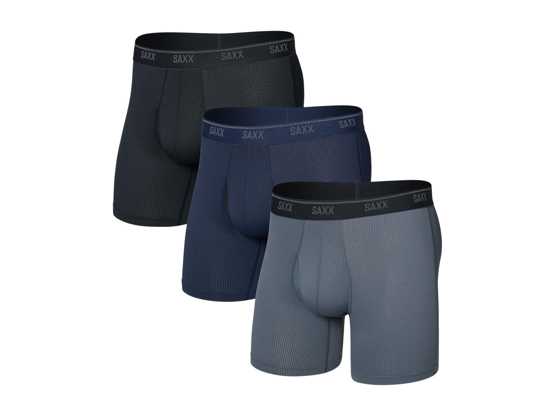 SAXX Underwear Co Mens Quest Quick-dry Mesh Boxer Brief Fly 3-pack