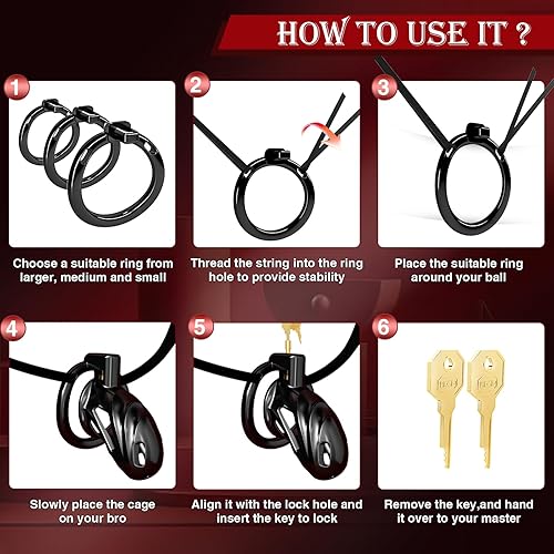 Miniatura 5 de Jaula de castidad masculina para pene  Dispositivo de castidad de metal para el pene para hombres Ejercicio de pene Equipo y accesorios de